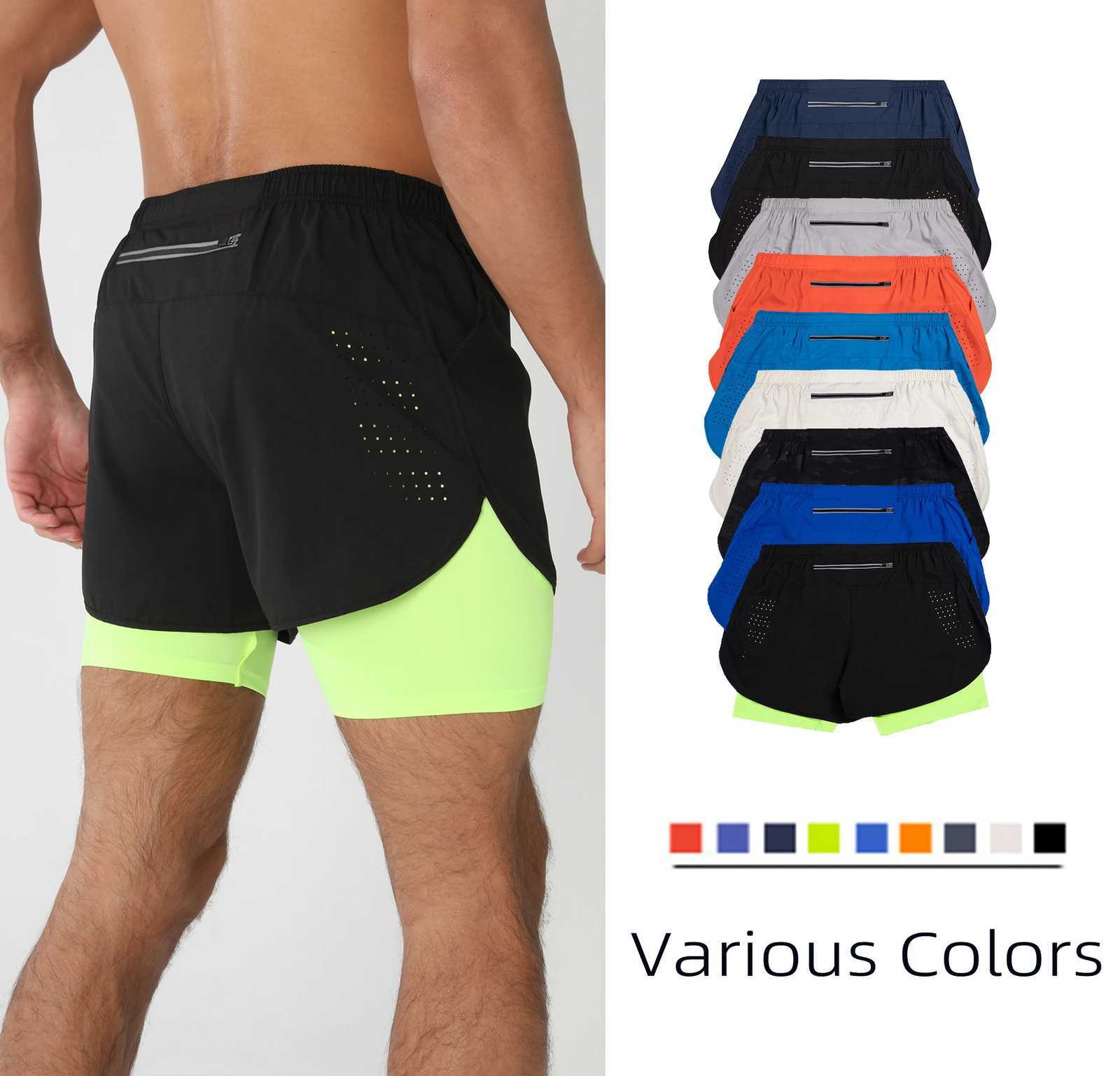 Gym Shorts Men Running with Liner Pockets Towel Loop Quick Dry Lightweight Workout Mens Breathable Athletic Sport 260330