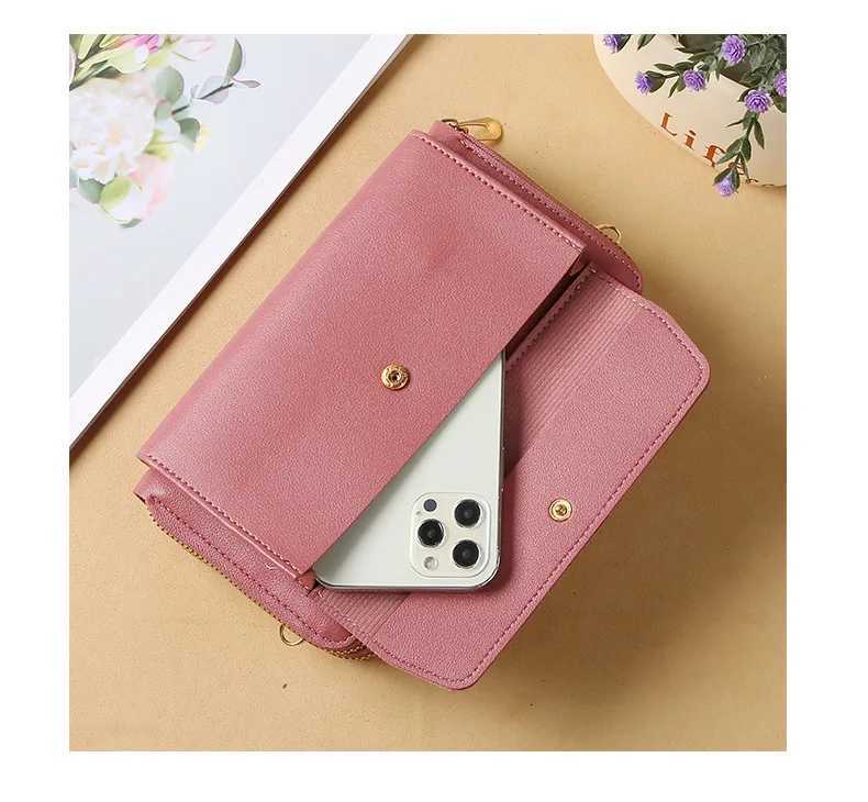 2025 New Womens Crossbody Bag Korean Edition Fashion Shoulder Bag Versatile Large Capacity Double Zipper Phone Bag C260406
