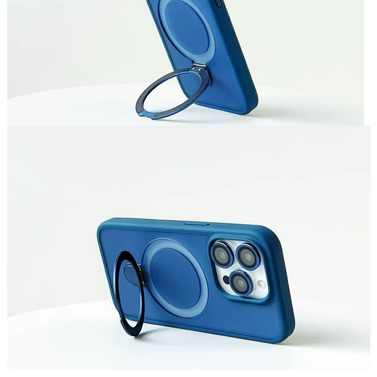 Applicable to iPhone17 matte skin magnetic suction bracket mobile phone case Apple 16 with lens film protective case 15