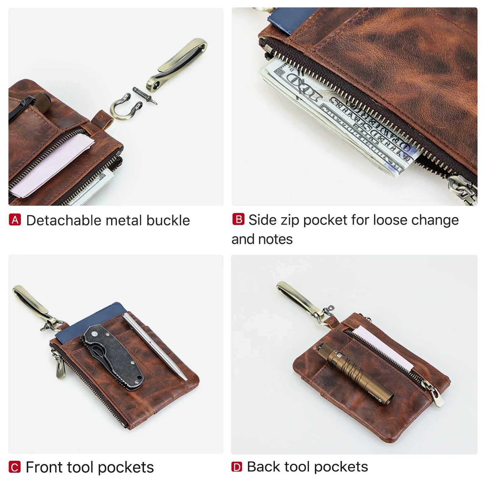 Hiram EDC Pouch Mini Wallet Key Card Carrier Holder Small Travel Waist Bag Camping Hiking Hunting Accessories Pouch C260406