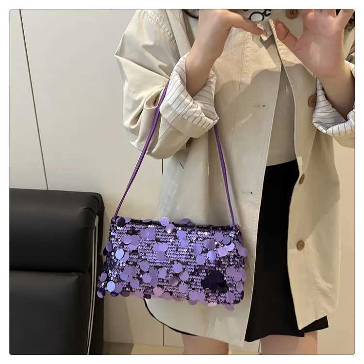 Sequin Evening Party Shoulder Bags for Women Lightweight Portable Ladies strap Crossbody Bag Solid Color fashion Female Handbag C260406