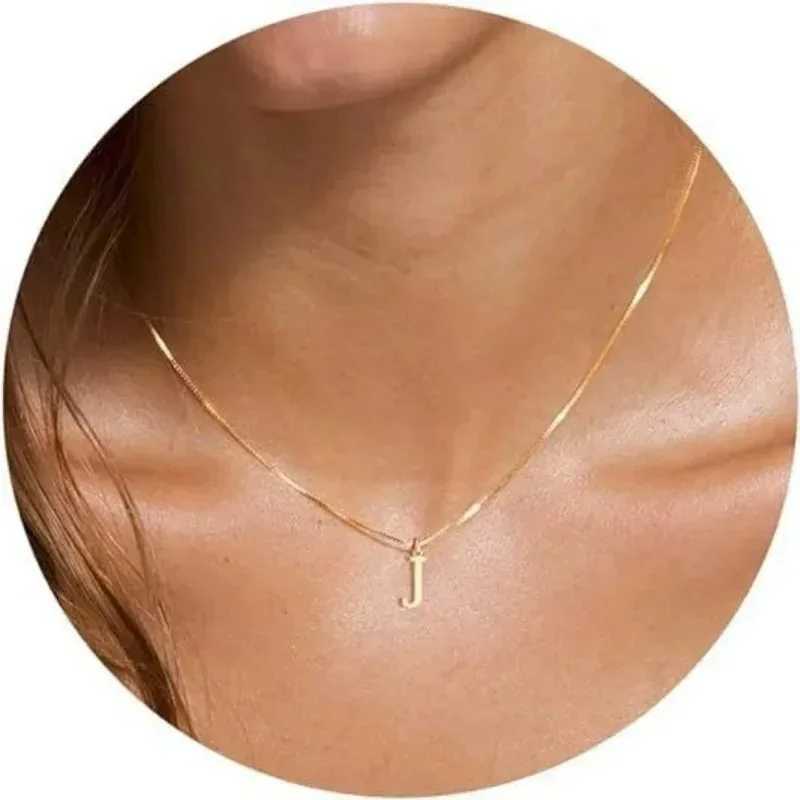 A-Z Initial Necklace 18K Gold Plated Necklace Cute Letter Stainless Steel Necklace for Women H260406