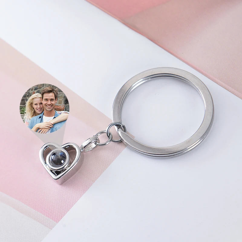 Personalized Po Projection Keychain Custom Heart Po Keyring Projection Keychain for Women Anniversary Memorial Gifts 260403BJ - view 3