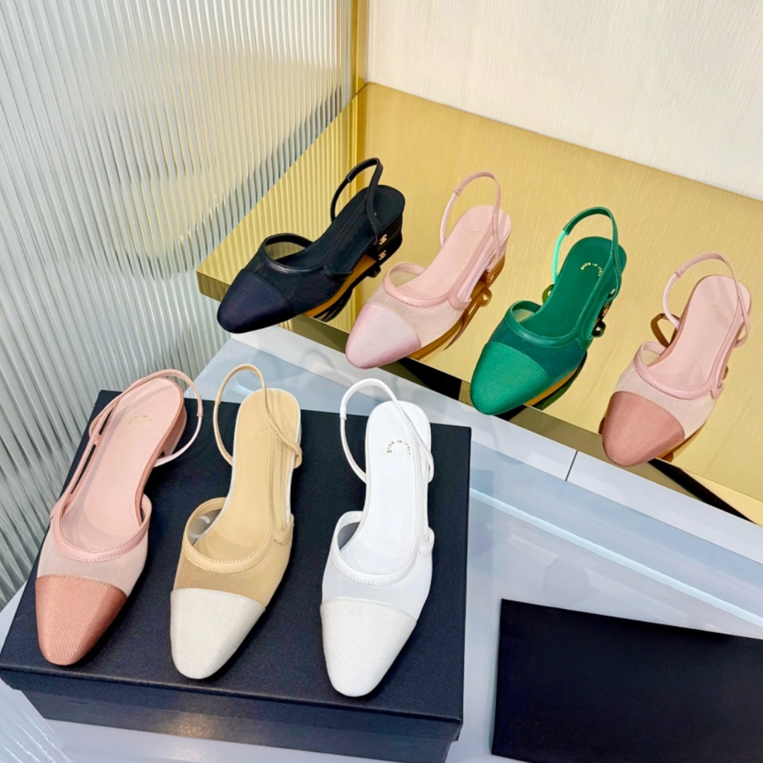 Luxury High heel dress shoe Designer Sandal Woman Mesh Lace Leather Bridal Pumps Slingbacks Stiletto heel Ballet Flat wed dress for bride Beach Loafers Business shoe