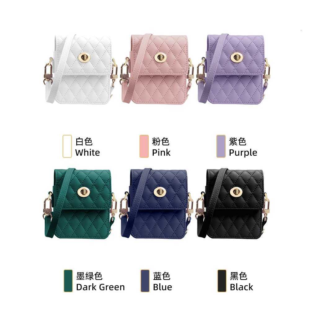 WomenGirls Fashion PU Leather Mini Phone Bag With Adjustable Crossbody Lanyard Strap For Galaxy Z Flip 7/6/5/4/3 Phone Case C260406