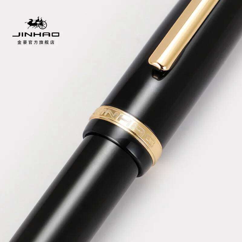 Jinhao 850 /350 Executive Fountain - Ergonomic Metal Calligraphy Pen with Golden Clip, Fine Nib & Converter for Business 26Y0406