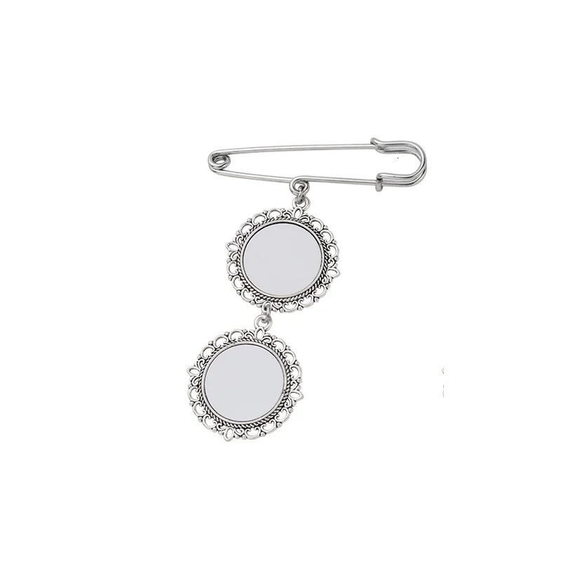 10pcs Bow Shape 1-3 Oval Insert Pendants Sublimation Blank Pin Brooch Metal Wedding Bouquet Diy Po Print with Oval Inserts 260403BJ - view 4
