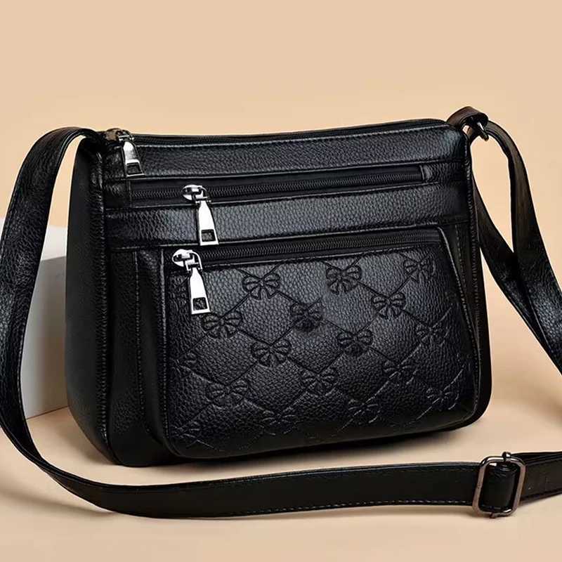 Womens Stylish Crossbody Shoulder Bag with Bow Print Decoration Practical for Daily Casual Outings Commute C260406