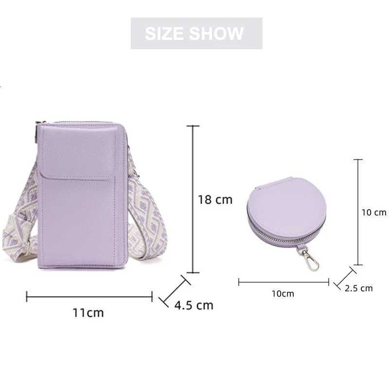 Buylor Fashion Womens Phone Bag Leather Mini Mobile Phone Shoulder Bag Casual Travel Shopping Lightweight Portable Small Purse C260406