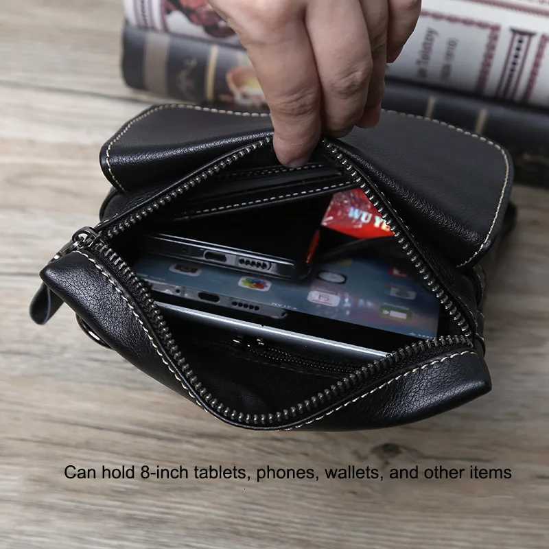 JLFGPJ Genuine Leather Mens Vertical Style Single Shoulder Wrap Head Layer Cowhide Casual Versatile Mobile Phone Crossbody Bag C260406