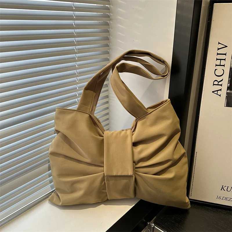 Trendy Crossbody Bags for Women Nylon Big Bow Shape Solid Shoulder Bags Zipper Large Capacity Unique Design Hot Casual Tote C260406