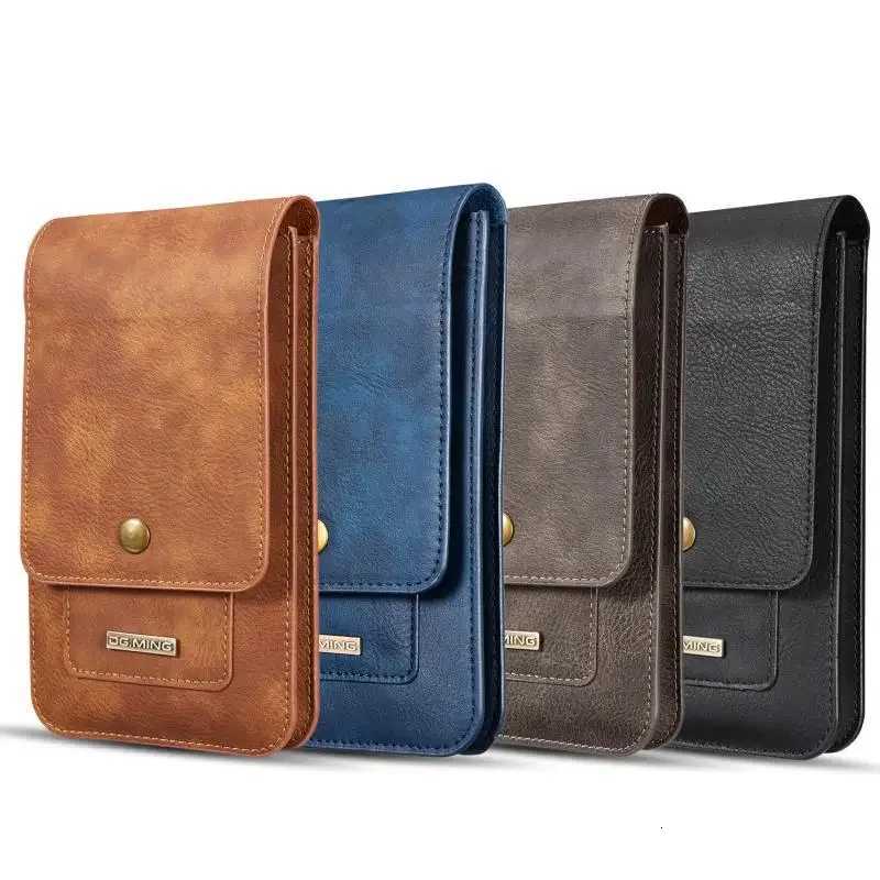 Universal Leather Wallet Phone Case Belt Clip Cover For iPhone Samsung Xiaomi Waist Bag Holster Pouch for Outdoor Sports Running C260406