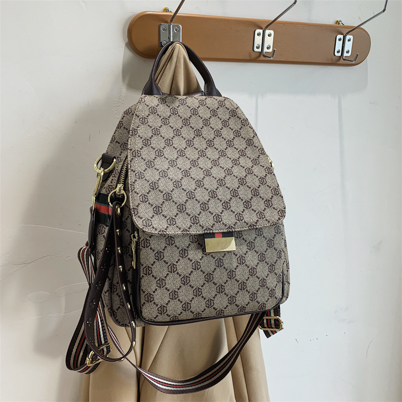 Large Capacity Fashionable Womens Backpack 2026 New Style Casual Versatile Printed Design Travel Bag Convertible Shoulder Bag free shipping