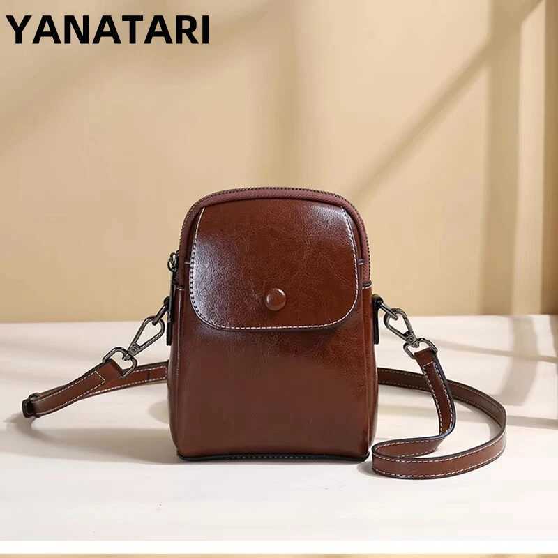 YANATARI mini small genuine leather vintage bag Crossbody Bag mobile phone shoulder bag women mobile bag for women C260406