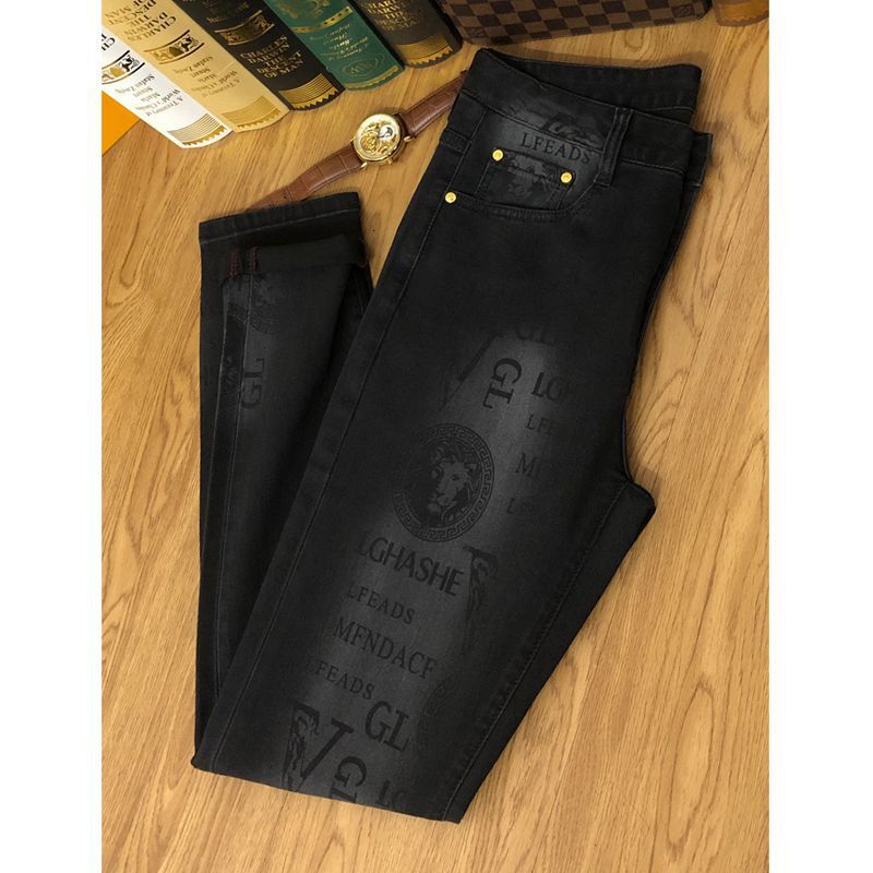 Designer Pants - 2026 Luxury Men's Clothing - Premium Lightweight Luxury Lion Pattern Jeans - Men's - Trendy Brand - Tight-fitting Pants