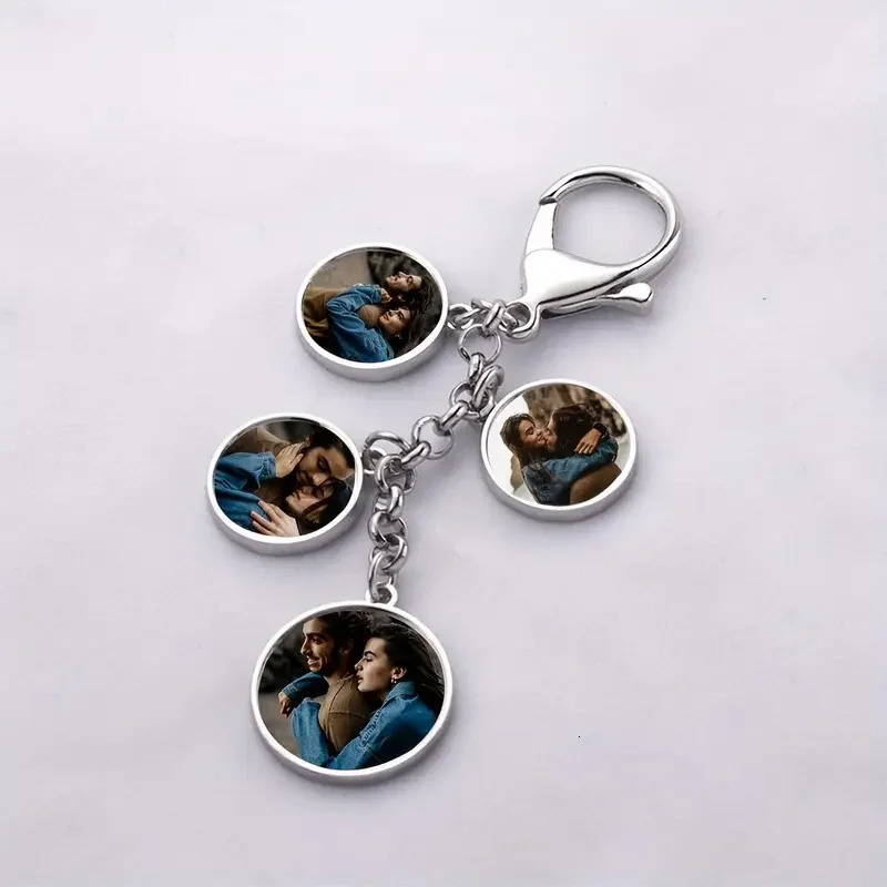 Personalised keychain with 4 exclusive images DIY custom keychain suitable for gifting to family friends classmates 260403BJ - view 3