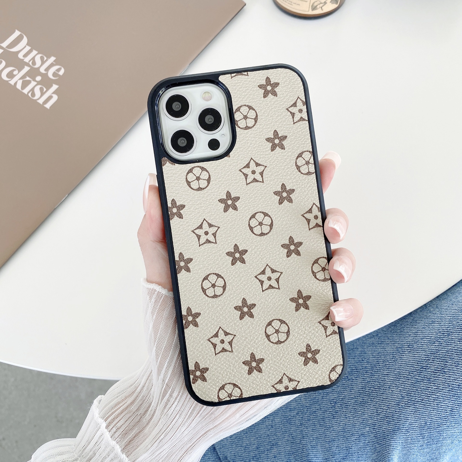 2026 New Designers' Luxury Collection Foreign Trade Suitable Iphone 15 Vintage Leather Pattern Phone Case, Apple 14 Pro Max Full Protection Anti-