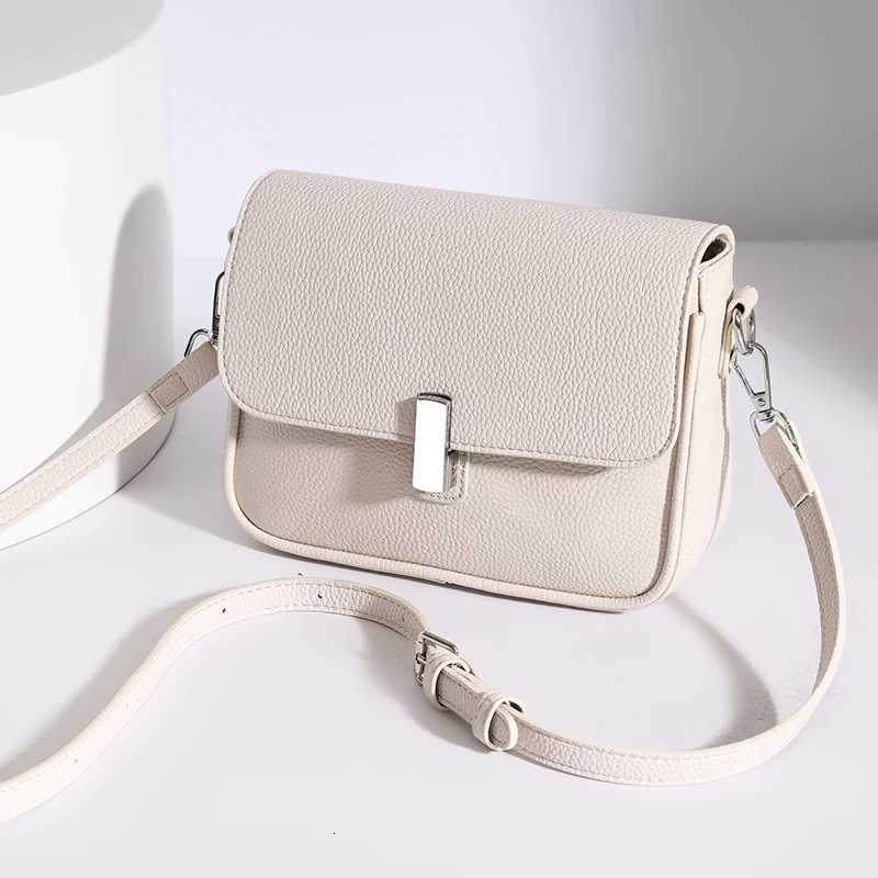 New Premium Cowhide Leather Shoulder Bag for Women Single Strap Handbag Ladies Crossbody Purse with Multiple Pockets Durable C260406