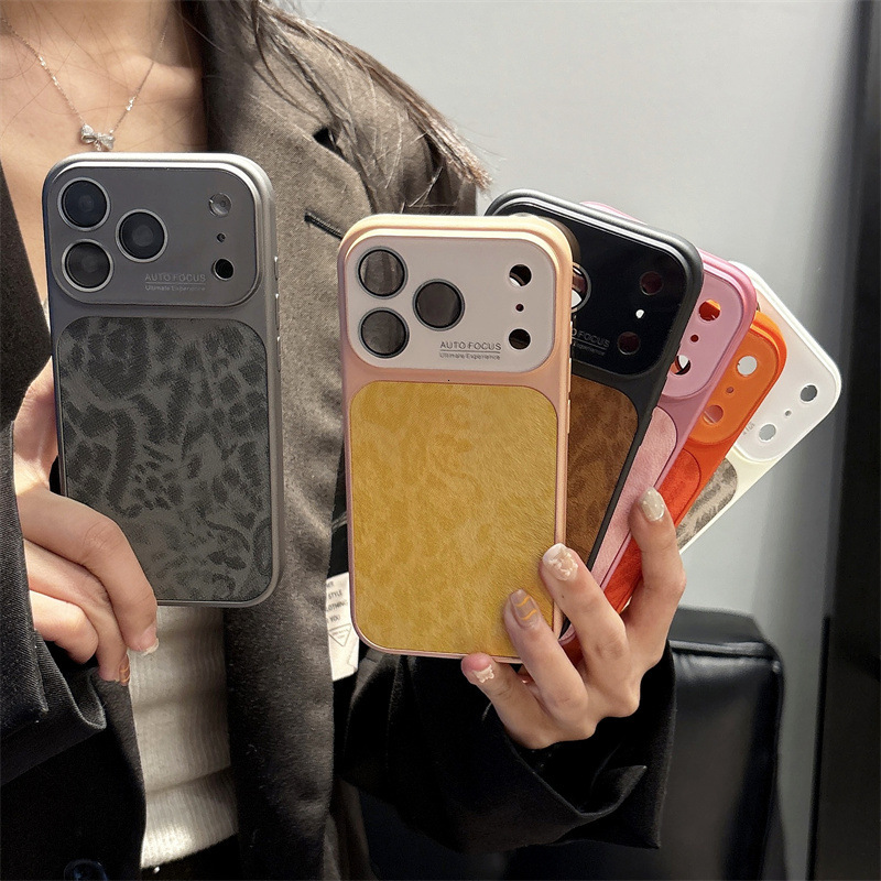 Designer Luxury Leopard Print Leather Phone Case For Iphone 16 15 14 Pro Max, Auto Focus Camera Protective Cover, Business Case For Men Women