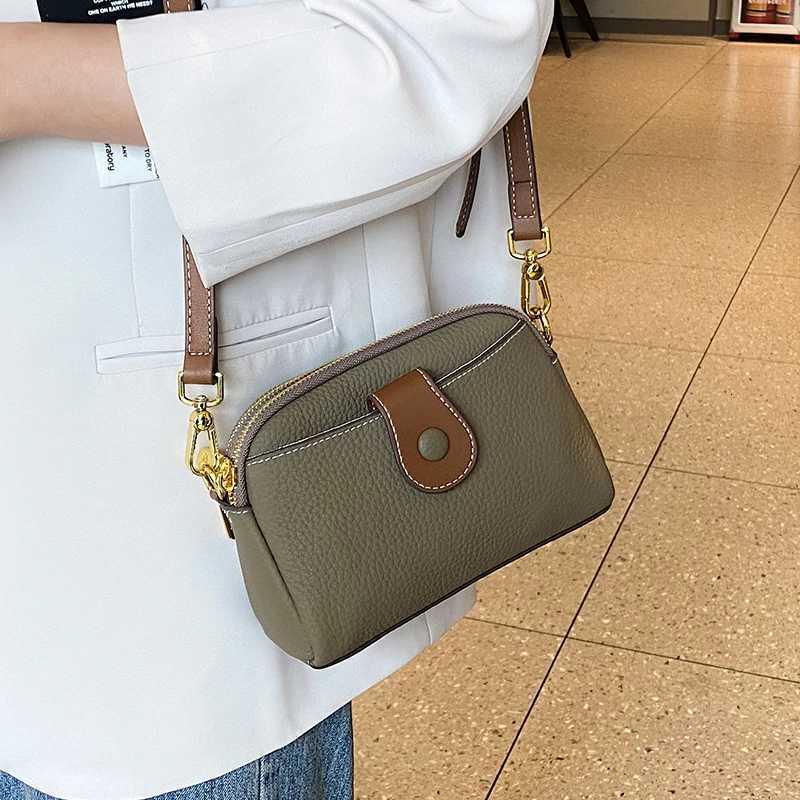 Womens Cowhide Genuine Leather Bag Female FAshion Designer Handbag Ladies Small Square bag RETRO Crossbody Shoulder Bags C260406