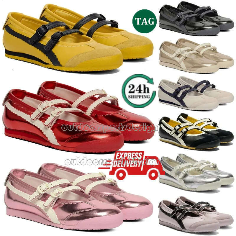 Designer Shoes MEXICO 66 TGRS Womens Casual Shoes Tiger Ballet Metallic Silver Triple Black White Fashion Non-Slip Flats Leather Loafers Ladies Girls 36-41