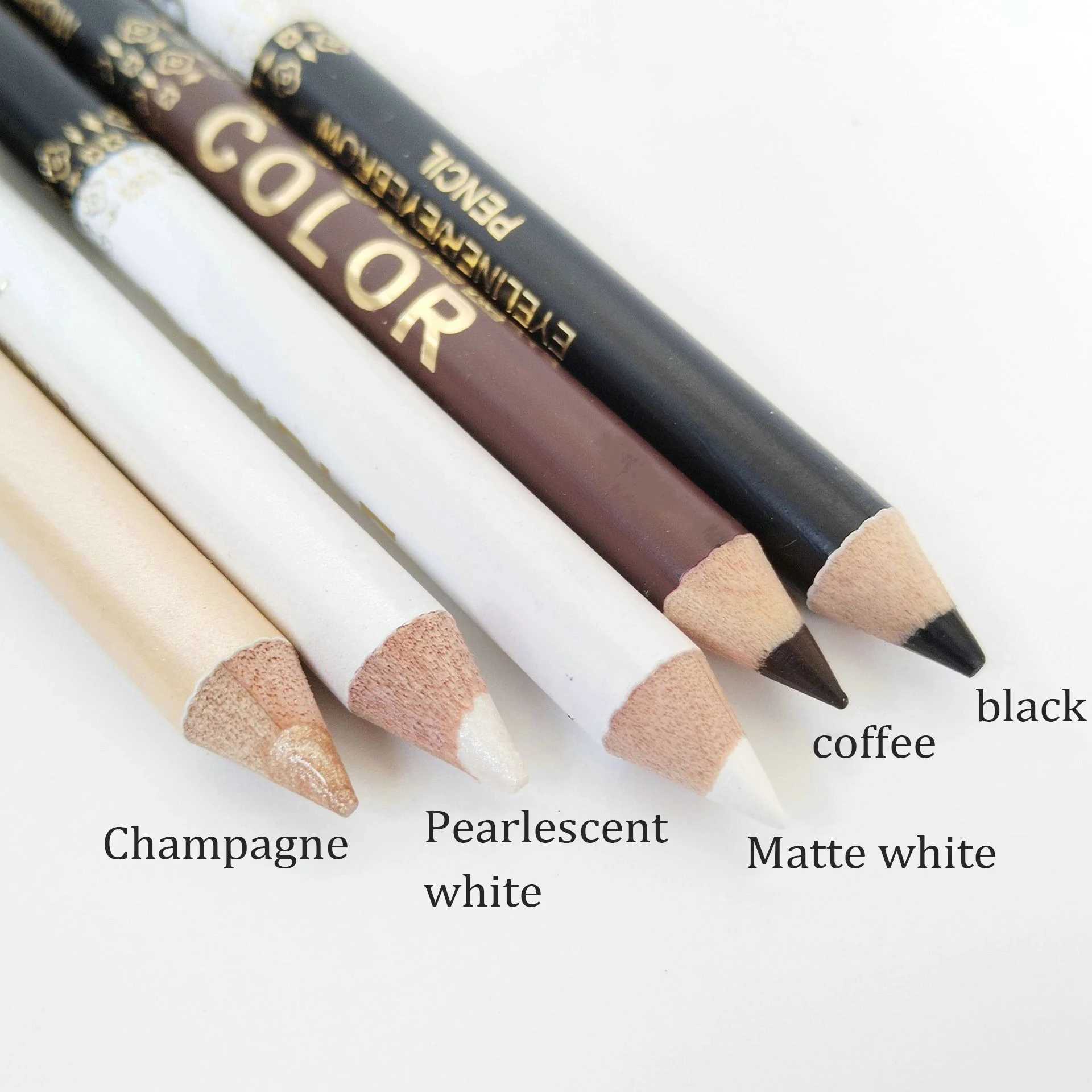 Two-Color Wooden Eyeliner Pencil Smooth Matte Black White Gel Eye Liner Pen Dual-use Pearlescent Silkworm Highlight Shadow Pen H260406