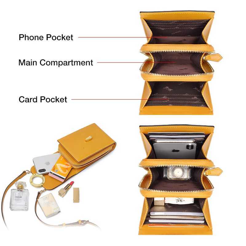 FOXER Split Leather Cellphone Bag Womens Shoulder Bag 2025 FAshion Light luxury Female Crossbody Bag Mini Bag for girl C260406