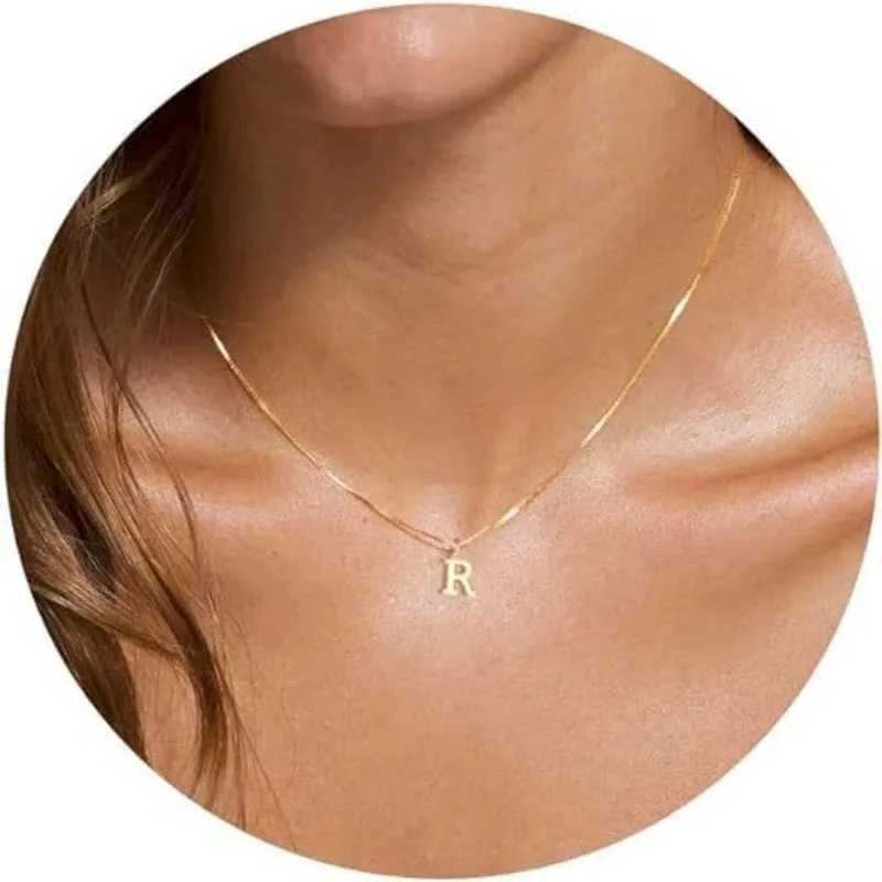 A-Z Initial Necklace 18K Gold Plated Necklace Cute Letter Stainless Steel Necklace for Women H260406