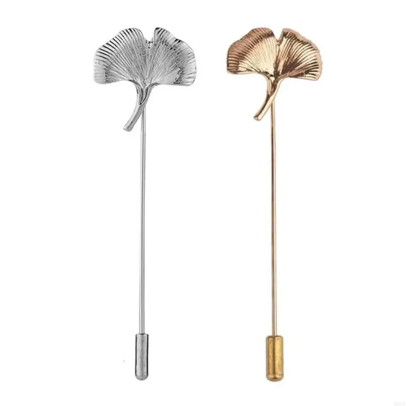 D0UF Sophisticated Gingko Leaf Pin Brooch for Party Supplies Costume Fashion Accessory 260403BJ