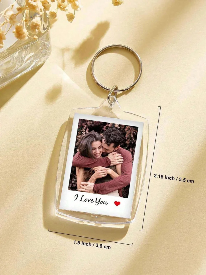 Custom Po And Text Keychain Personalized Acrylic Keychain Couple Keychain Birthdays Gift Anniversaries Couples Gift 260403BJ - view 7