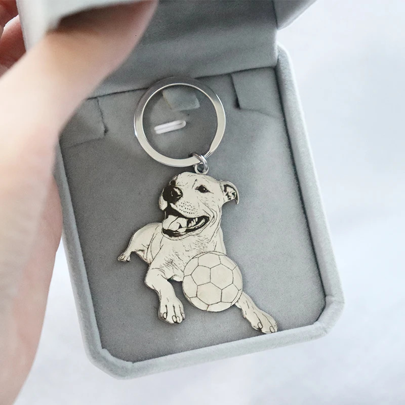 Personalized Pet Po Keychain Custom Engraved Cat Dog Picture Pendant Stainless Steel Gifts Memory Jewelry For Men Women 260403BJ - view 7