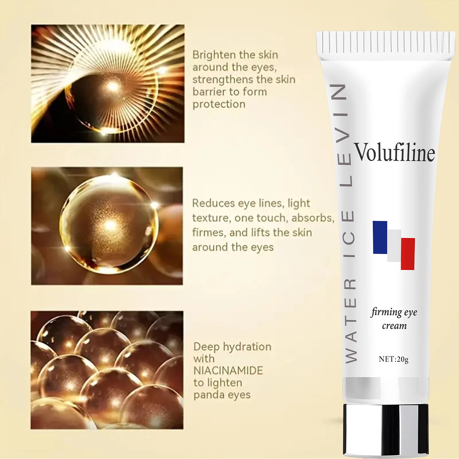 Volufiline Firming Eye Cream with Hyaluronic Acid Retinol Collagen Moisturizes and Firms for Elastic Smooth Eye Skin 260403