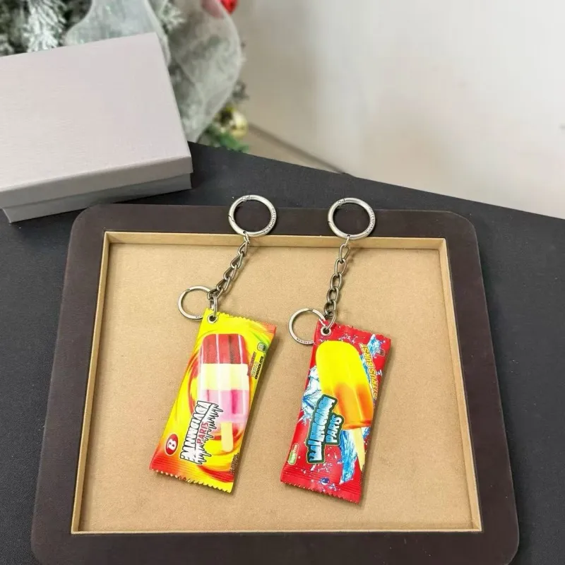 2026FW Paris New SNACK POUCH Keychain Ice Cream Bag Charm Fashion Luxury Designer Bag Keyring for Women Men Trendy Gift