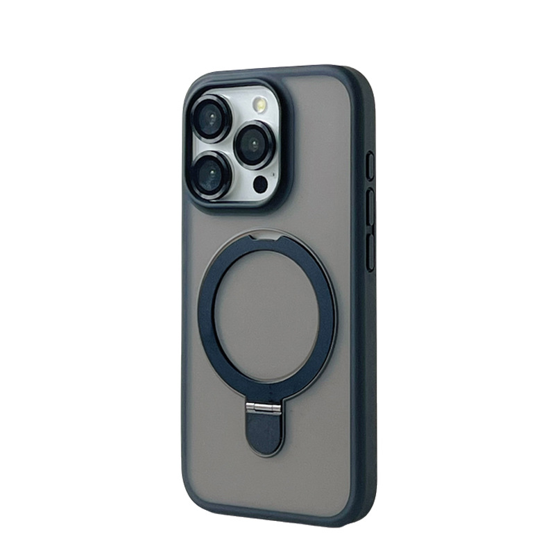 Applicable to iPhone17 matte skin magnetic suction bracket mobile phone case Apple 16 with lens film protective case 15