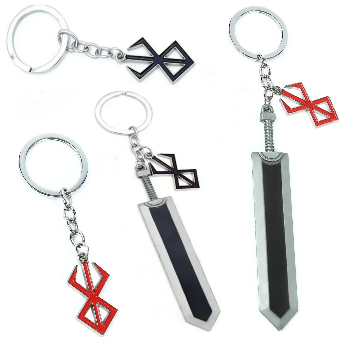 Red Black Keychain Sword Backpack Pendant Wholesale Customized Bulk Jewelry Accessories for Men Women 260403BJ