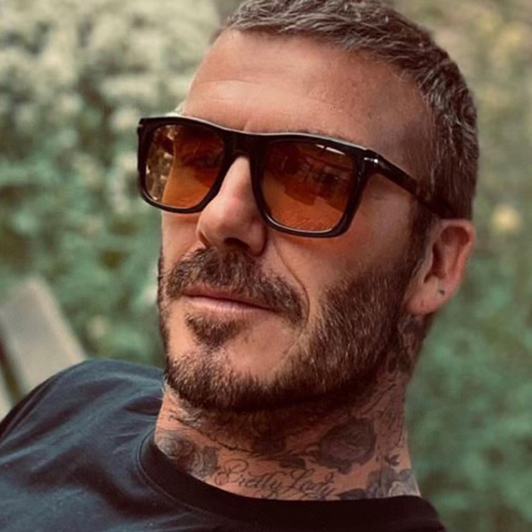 Luxury Brand Designer Outdoor Beckham-style Sunglasses With Square Frames, Metallic Studs, Men's Sunglasses, New Style, Trendy Street Photography