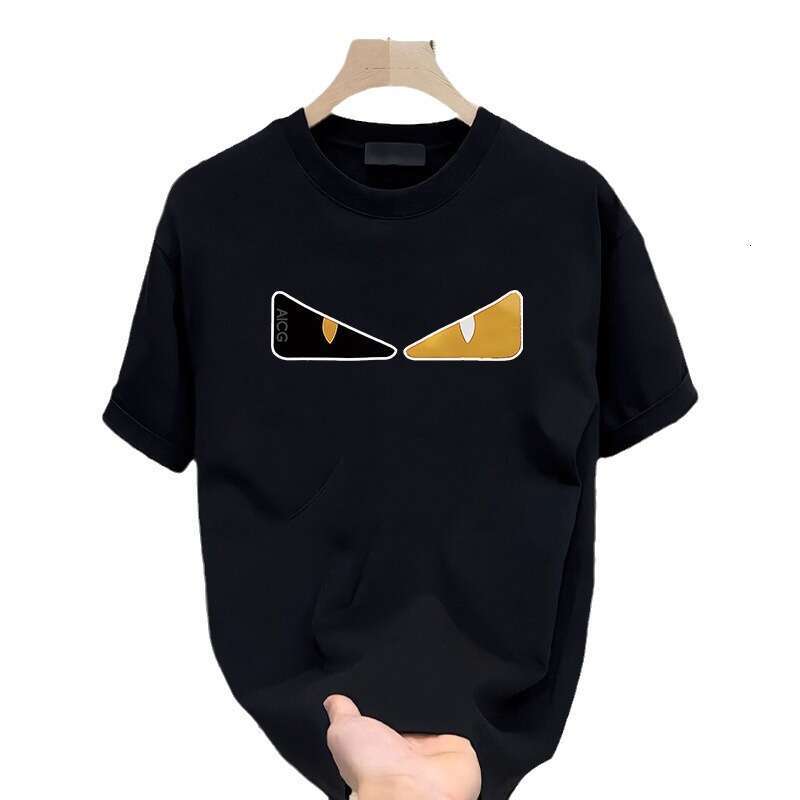 T Shirt Tops New High-End Men's Short T-Shirt Summer Cotton Fashion Printed Breathable Versatile Crew Neck Top Half Sleeve Men's Clothing