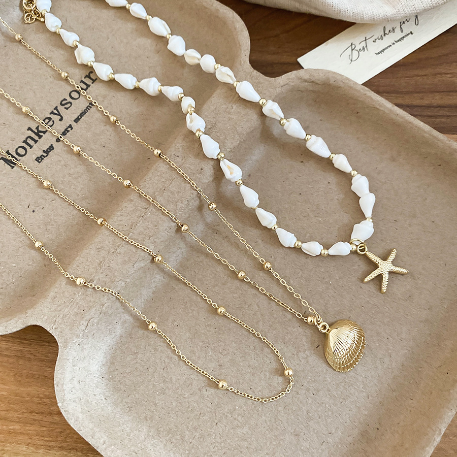 Vacation-style conch starfish shell necklace, light luxury niche high-end clavicle chain, casual and stylish choker for women - view 8