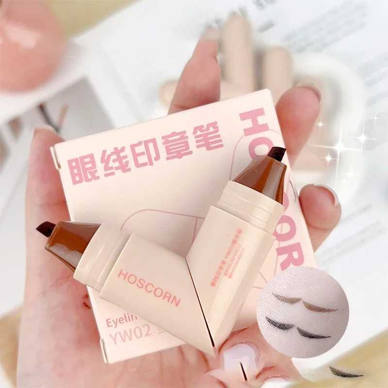 Lazy Integrated Eyeliner Stamp Dual-Head Rotatable Precise Outline Seal Lasting Waterproof Fast Drying Liquid Eye Liner Pen H260406