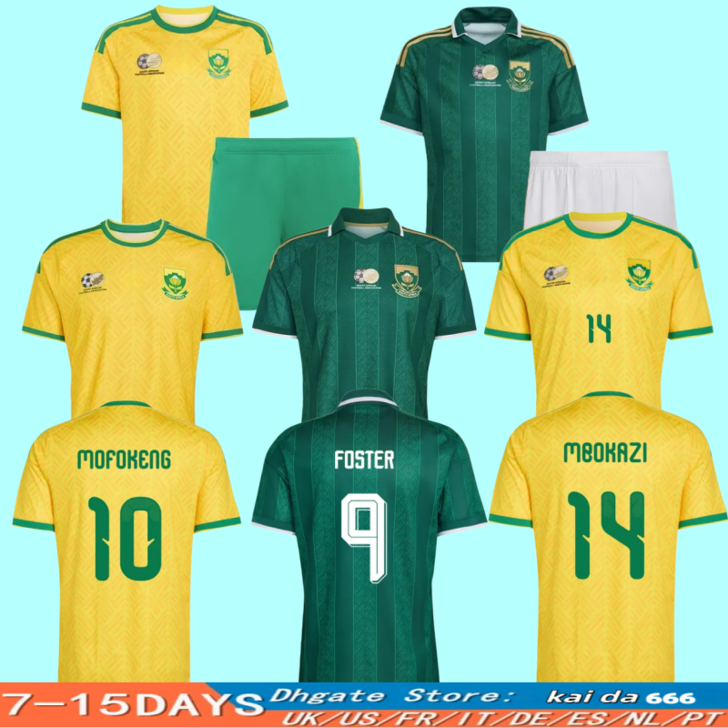 2026 South Africa World Cup Soccer Jersey Home andAway Fans Version Football Shirt FOSTER APPOLLIS MOFOKENG MAKGOPA HLONGWANE MBATHA MBOKAZI MODIBA SIBISI kids kit