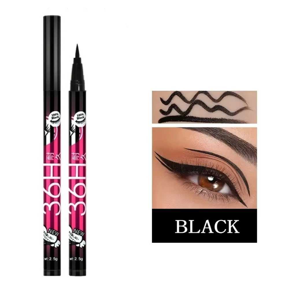Black Liquid Eyeliner Waterproof Eyeliner Pencil 36H Long-Lasting Liquid Eye Liner Pen Quick-Dry No Blooming Cosmetics Tool H260406