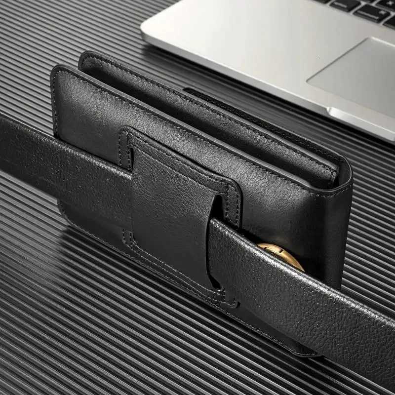 Universal Leather Wallet Phone Case Belt Clip Cover For iPhone Samsung Xiaomi Waist Bag Holster Pouch for Outdoor Sports Running C260406
