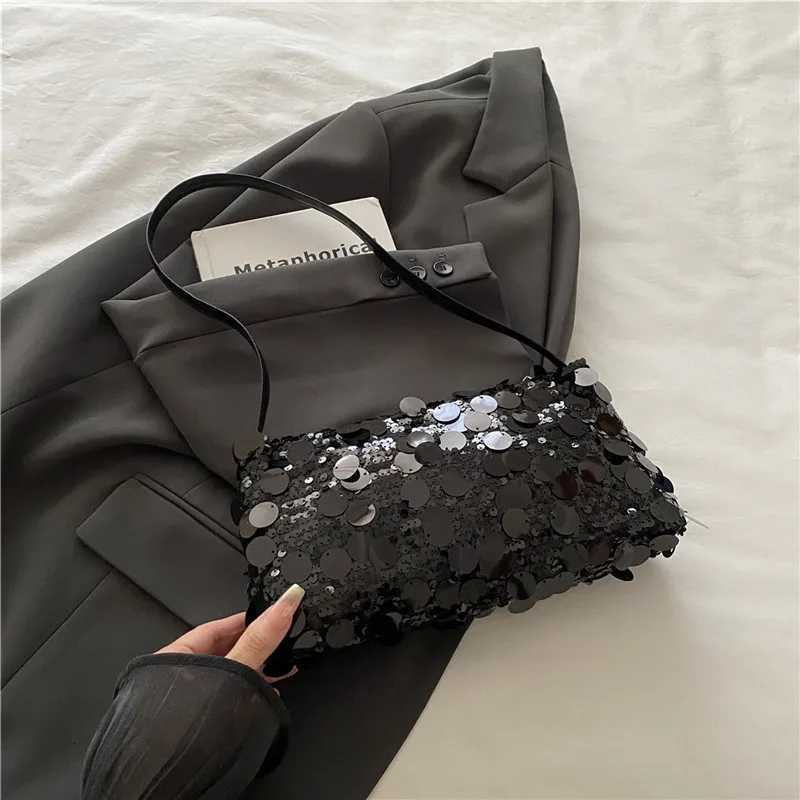 Sequin Evening Party Shoulder Bags for Women Lightweight Portable Ladies strap Crossbody Bag Solid Color fashion Female Handbag C260406