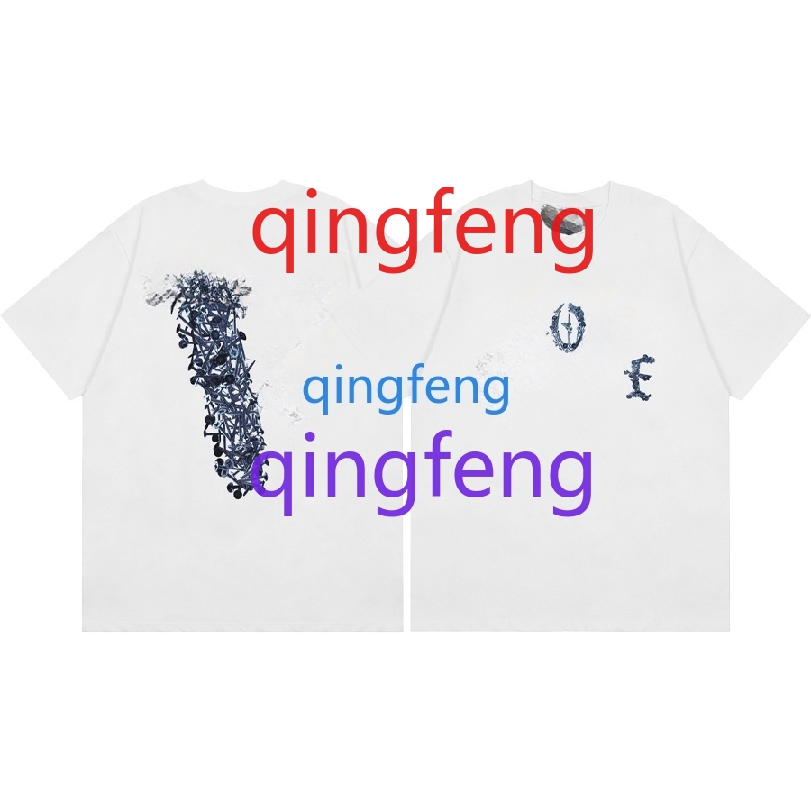 Designer men's T-shirts, men's and women's shirts, fashionable chest letter print, casual summer short-sleeved men's tops S-2XL