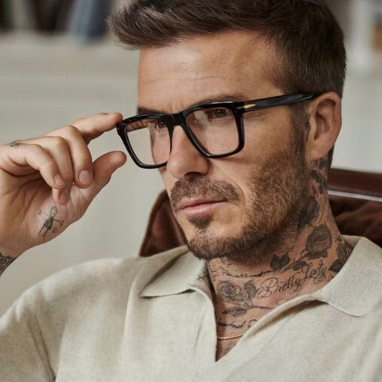 Luxury Brand Designer Outdoor Beckham-style Sunglasses With Square Frames, Metallic Studs, Men's Sunglasses, New Style, Trendy Street Photography