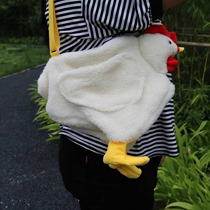 Charming Soft Plush Chicken Pattern Crossbody Bag Cute Cartoon Novelty Shoulder Bag for Women Girl Daily UseTravelWorkParty C260406
