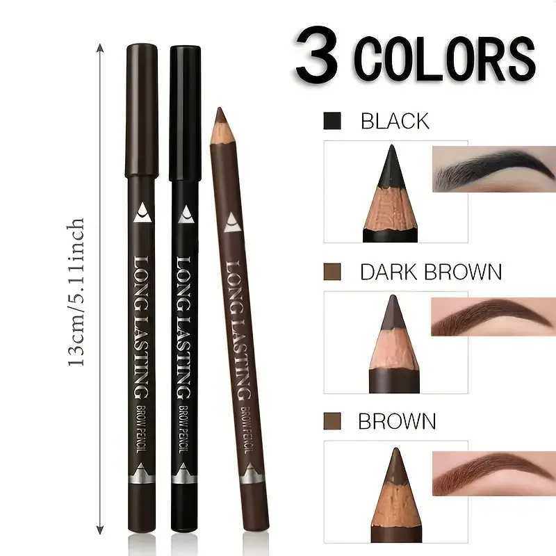 3pcs/Set Eyeliner and Eyebrow Pencil Waterproof and Sweatproof Multifunctional Makeup Pen Set Long-lasting Perfect Brows H260406