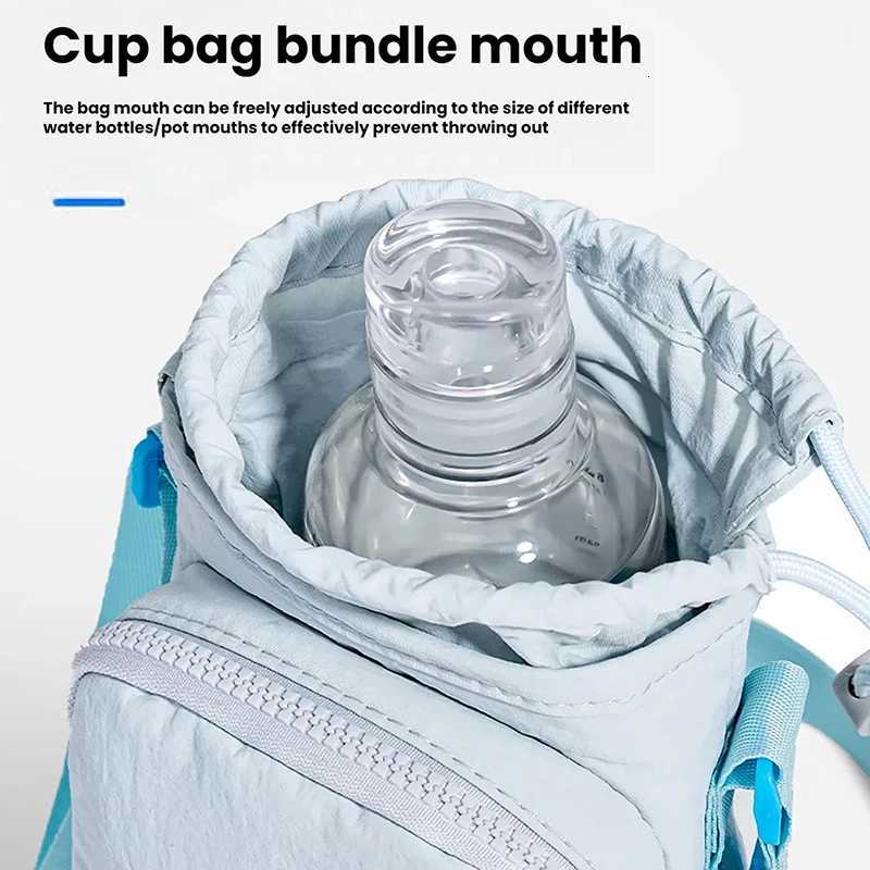 Small Water Bottle Carrier Bag with Adjustable Shoulder Strap Convenient Outdoors Water Bottle Pouch with Phone Pocket C260406