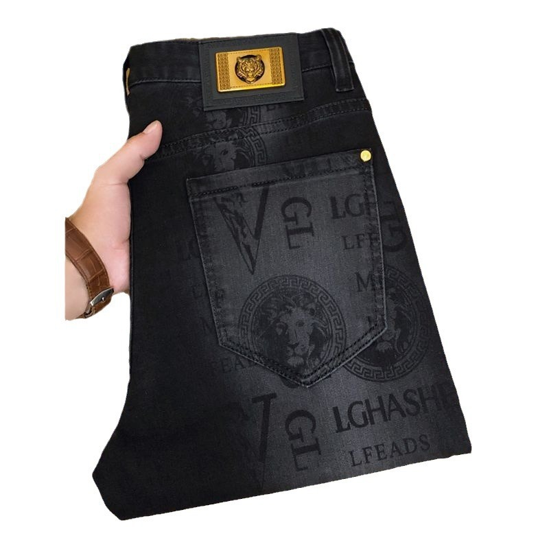 Designer Pants - 2026 Luxury Men's Clothing - Premium Lightweight Luxury Lion Pattern Jeans - Men's - Trendy Brand - Tight-fitting Pants