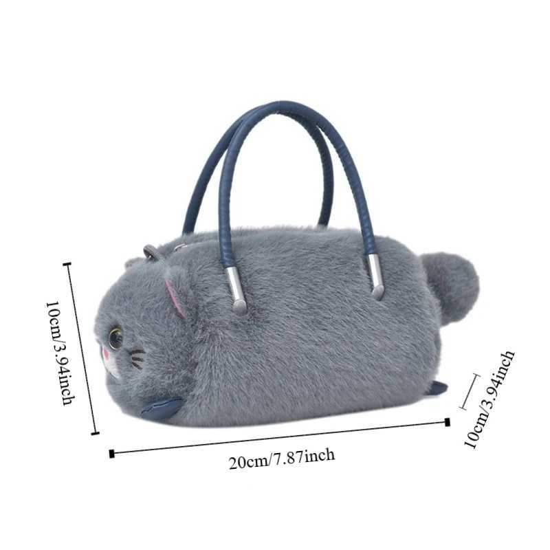 Cute Cat Handbag Plush Large Capacity Shoulder Crossbody Bag Chain Strap Multicolor Bucket Bag Fashion Designer Womens Bag C260406
